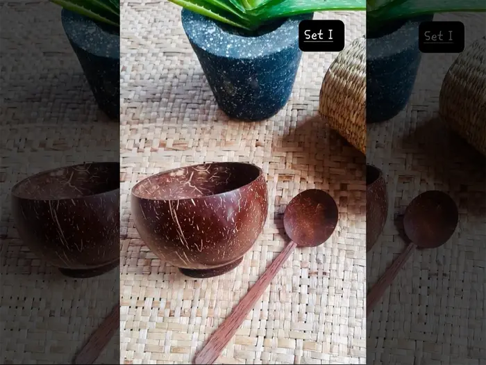 Coconut shell bowl set